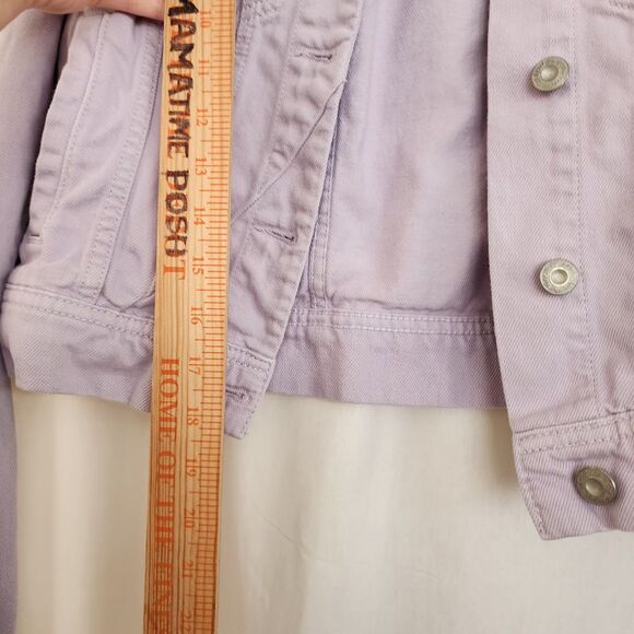 Free People Rumors Denim Jacket  size XS Boxy Lavender Purple Pastel Y2K Boho - Picture 9 of 11